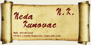 Neda Kunovac vizit kartica